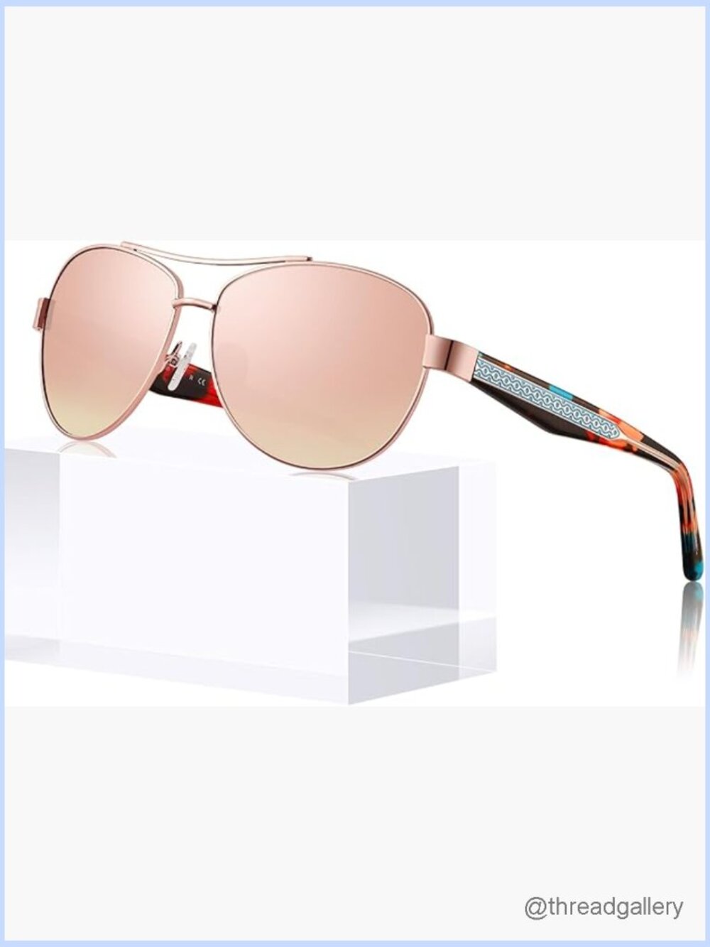 Polarized Aviator Sunglasses UV400 Protection Metal Frame Wrap Around